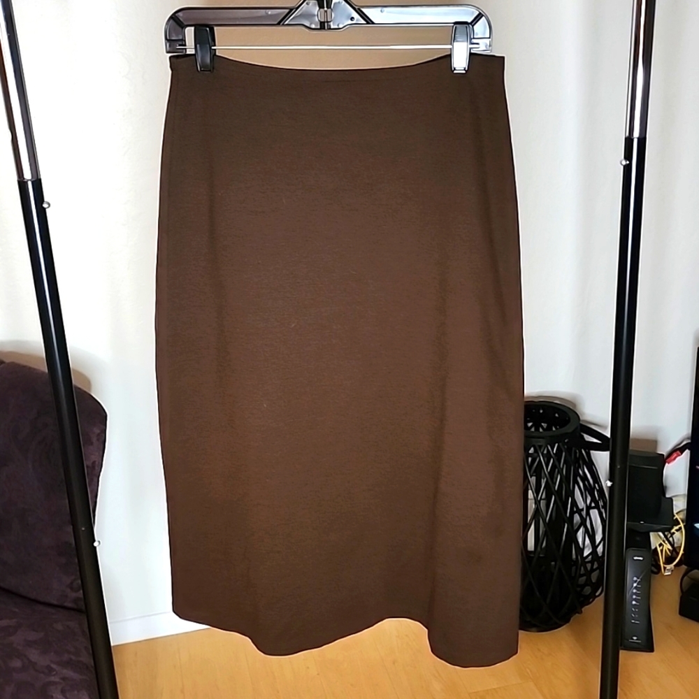 Chocolate brown knit skirt